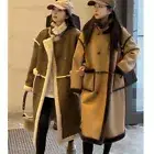 Korean Style Winter Loose Cashmere Coat Long Fur Particles Lamb Wool Coat Double