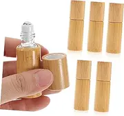 Happyyami 5ml Bamboo Rollerball Perfume Bottles Set Essential Oil Travel Size Perfume Bottle for Travel Essential Oil Sub Bottle