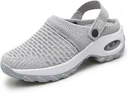 Trsorini Mules Clogs for Women Summer Air Cushion Platform Mesh Mules Sneaker Sandals for Female Lightweight Beach Shoes Outdoor Slippers Walking Shoes