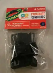 Go Create - Parachute Cord Clips - 6 Pack - Black