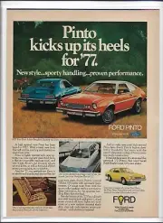 1977 Ford Pinto Magazine Print Ad - 8x11