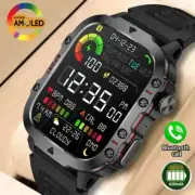 Smart Watch Men AMOLED HD Screen Heart Rate Bluetooth Call Waterproof Outdoor