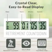 Retirement Countdown Clock - Up to 999 Days LCD Digital Timer - Easy to Set a...