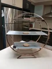 Round 3 Tier Gold Cake Stand Silver Metal Tray Shelves Cupcake Dessert Display