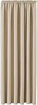 Aspire Homeware Door Curtain Pencil Pleat Blackout Cream Curtains for Living Room Super Soft Thermal Insulated Single Panel 66 x 84 inch Drop Bedroom Curtains with Tie Back