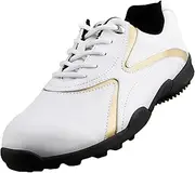 [JiuQing] Men's Waterproof Golf Shoes Spikeless Leather Anti Slip Walking Sneaker Outdoor Casual