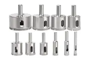 LOT 10 Pcs SET Diamond Hole Saw Drill Bit Set 1/4" - 2" Inch Granite Glass Tile