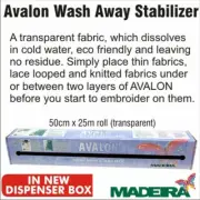 Madeira Avalon Wash Away Stabiliser (Solvy), 50cm x 25m Full Roll Transparent