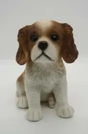 CAVALIER KING CHARLES SPANIEL CAVIE SITTING PUPPY DOG STATUE ORNAMENT MEMORIAL