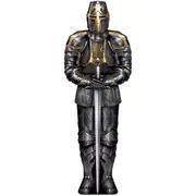 Jointed Medieval Black Knight Suit of Armour Cutout 1.83m