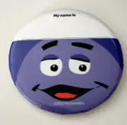 McDonald's Restaurants Grimace Employee Name Tag Button Pin NOS New 2023