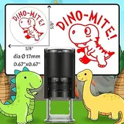 Idealiveny Self Inking Dino-Mite Stamp for Teachers Round Stamps for Classroom Grading Teacher Dynamite Stamps for Classroom Supplies Dinosaur Teacher Recognition Self Inking Rubber Stamp(Dino Mite!)