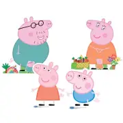 Peppa Pig and Family Cardboard Cutouts Set of 4 Official Standees / Standups