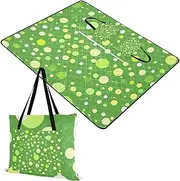 Yoogain Beach Accessories Cute Hiking Garden Mat for Ground Couples Gift Modern Rounds Dots Green 60x80in