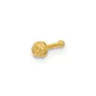 14K Yellow Gold 20 Gauge Polished Rose Nose Stud