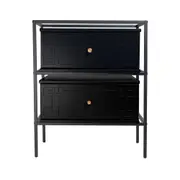 Tammy (Pattern) Bedside Table Black 58x69cm