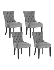 [Artiss] Velvet French Provincial Dining Chairs Set of 4 in Grey