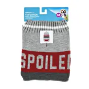 Vibrant Life Gray SPOILED Dog (M) Knit Sweater 20-50 lb Beagle Poodle 17-in