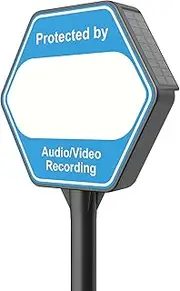 QIBOX Solar Security Sign for Yard, Audio/Video Recording Sign LED Illuminated Outdoor, Weather Resistance Home Security Signs with Stakes for Outside Home, Yard, Street, House