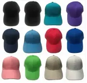Kid's Plain Blank Solid Color Adjustable Curved Visor Baseball Cap Hats LOT 1-12