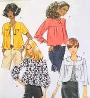 UC EASY Butterick B5187 Sew Pattern Cropped Unlined Loose Fit Jacket 3/4 Sleeve