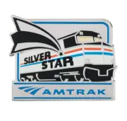 Amtrak Collector Edition Silver Star F40 Die Struck Enamel Nickel Lapel Hat Pin