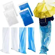[Geyoga] 8 Pcs Disposable Rain Pants with Shoe Boot Waterproof Long Pant Boot Covers for Outdoor Cycling Fishing