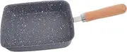 PEPLAYTAL Square Hammered Design Frying Pan Nonstick for Omelets Pancakes Small Egg Pan Stainless Steel Versatile Cooking Gas Induction