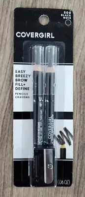 Covergirl Easy Breezy Brow Fill + Define Eye Pencils 500 Black New & Sealed
