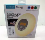NEW NuvoMed Sunrise Alarm Clock Radio Bluetooth 5.0 Color Changing Nature Sounds