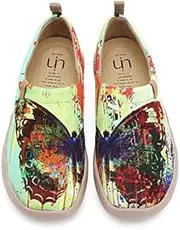 UIN Women's Fashion Floral Art Sneaker Painted Canvas Slip-On Ladies Travel Shoes