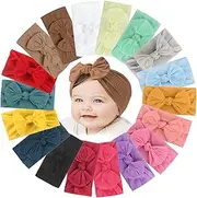 18 PCS Baby Girls Bows Headbands Nylon Hairbands Ribbon Bow Elastic Hair Accessories for Newborns Infants Toddlers and Kids