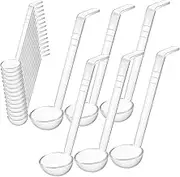 20 Pcs Small Ladles, Clear Acrylic Mini Ladle 1 oz Punch Bowl Ladle with Long Handle Serving Sauce Spoons for Kitchen Buffet Dressing Toppings Soup Cocktail - 7 Inch