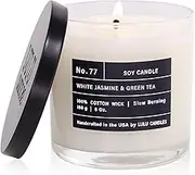 Lulu Candles | White Jasmine & Green Tea | Luxury Scented Soy Jar Candle | Hand Poured in The USA | Highly Scented & Long Lasting- 6 Oz.
