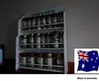 Spice Rack will hold 18 to 36 jars HERB & SPICE IN WHITE Made in Australia