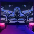 WWII Aircraft Large Wall Art Blacklight Poster UV Reactive Tapestry Wall Hanging