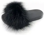 [Unpafcxddyig] Kids Soft Fur Sandals Slides Comfy Lightweight Furry Fox Fur House Slippers for Girls