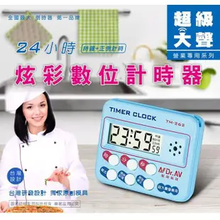 【Dr.AV 聖岡科技】2入組TM-262炫彩 數位 計時器(最大計量3kg 超大秤盤 單位切換 省電關機)