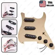 Prewired-Loaded SSS Pickguard Alnico V Pickups For Strat Metal Rose Gold&Black