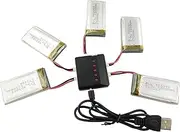 Fytoo Accessories 5pcs 3.7V 1200mah Upgrade Li-Polymer Battery + 1 Batteries Charger for SYMA X5SC X5SW X5SC-1 RC Quadcopter Drone