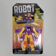 Robot Transforming Vehicle Toy. Yellow Purple Jet. Lightly Damaged Package