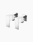 Square Laundry Wall Taps Washing Machine Stops Spindle Set Round 1/4 Turn Chrome