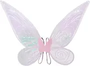 [YCNASSS] Fairy Wings White Angel Wings Butterfly Wings Dress Up Sparkling Sheer Halloween Costume Fairy Wing for Girls Kids