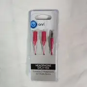 ONN Headphone Splitter Pink 2 Headphone Connection On 1 Device New in Package