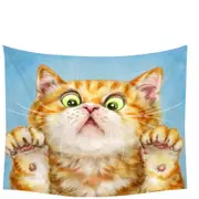 Funny Cats Art Curious Ginger Kitten Tapestry