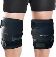 Ice Packs for Knee Injuries Reusable, 2 Gel Cold Wraps for Leg Pain Relief and Post Surgery Recovery, Cold/Hot Compression Brace for Man and Woman