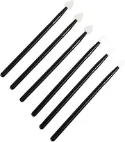 FOMIYES 6pcs Lip Brush Eye Shadow Brush Travel Cosmetic Lipstick Lip Mask Applicator Eye Makeup Pastel Eyeshadow Palette Eye Shadow Applicator Lip Applicator Black