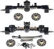 1/10 Front and Rear Axle Set for 1/24 Ax&ial SCX24 De&ad&Bolt C10 JLU Gl&adiator Br&onco RC Crawler Fr&on&t Rear Brass Portal Axle Weights Steering Link(Front Rear Axle)
