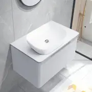 ACA White 760mm Vanity Unit 46x32cm Basin Bath Cabinet Storage Wall Hung Sink Set