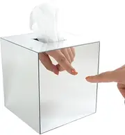 JackCubeDesign Overall Acrylic Mirror Square Tissue Box Cover Holder Napkin Holder Organiser Stand(14.2 x 14.2 x 15.5 cm) - :MK219A